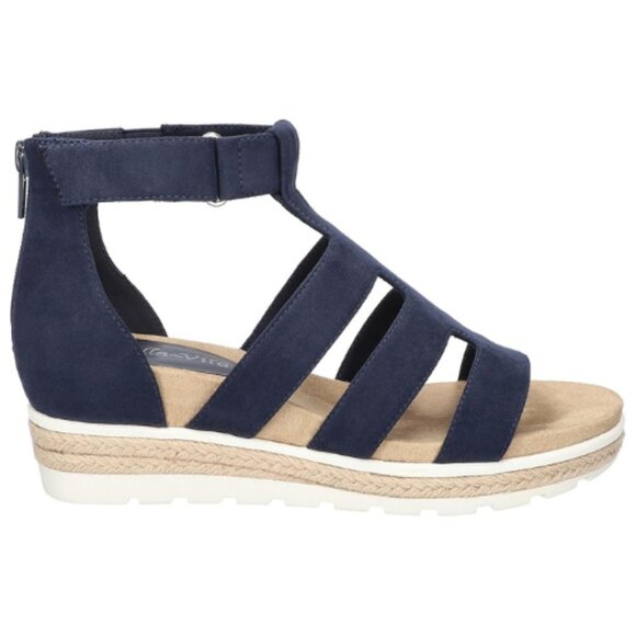 Bella Vita Women's Zinia Wedge Sandal Size 6 WW (Wide Fit) NAVY Suede - Picture 2 of 7